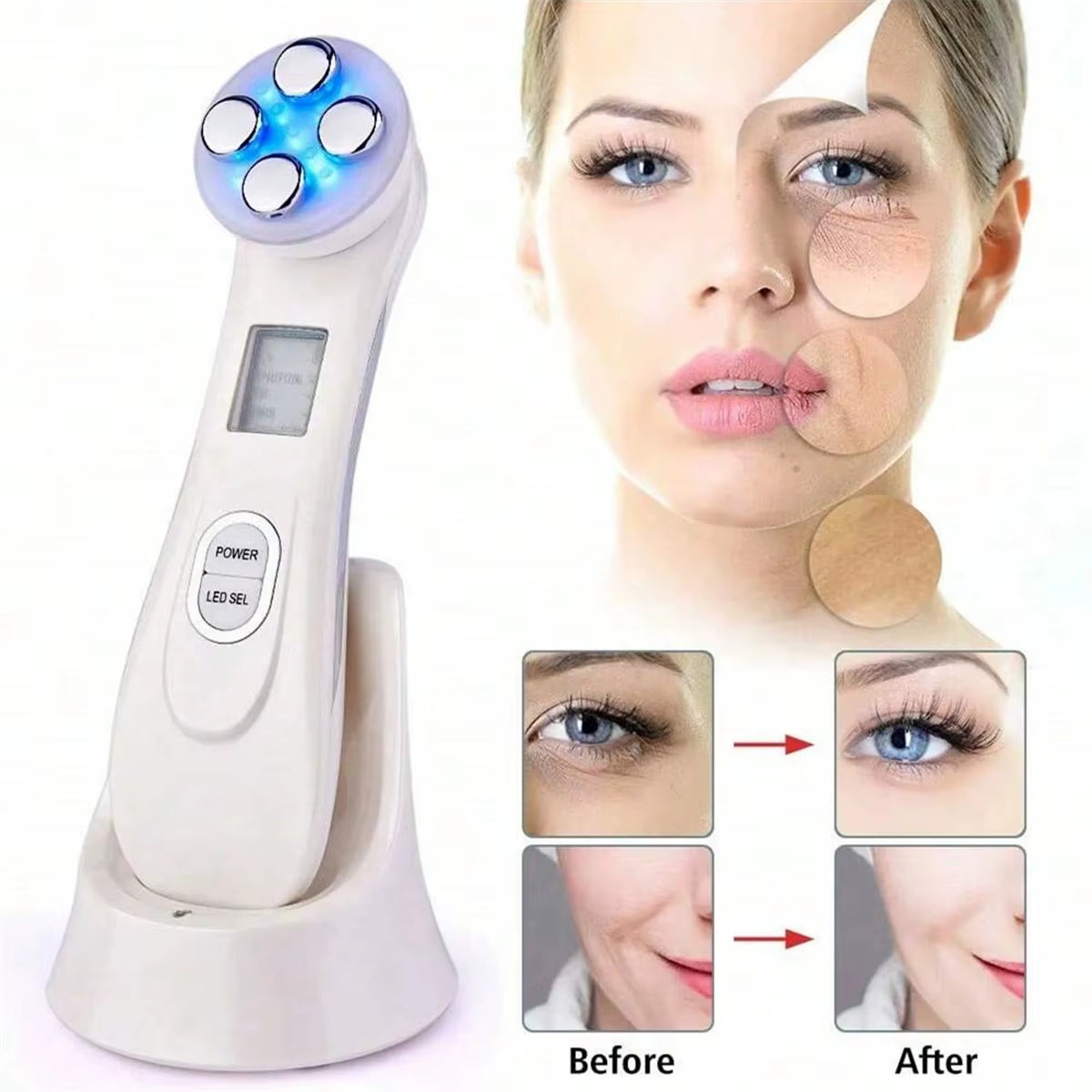 Mini for Face Skin LED Rejuvenation Wand Faceskin Care Massage Beauty Device,Facial Beauty Massager, Led Photon Skin Care Device