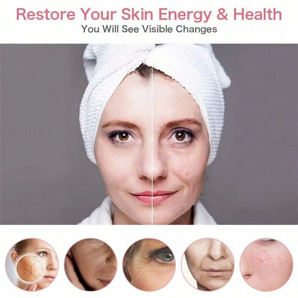 Mini for Face Skin LED Rejuvenation Wand Faceskin Care Massage Beauty Device,Facial Beauty Massager, Led Photon Skin Care Device