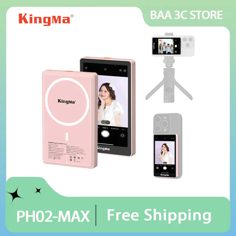Kingma PH02 Max Selfie Stick Magnetic Selfie Live Streaming Vlog Display Screen Photo Wireless Remote Control Selfie Monitor