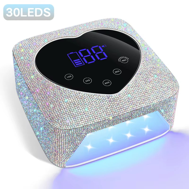 Rechargeable 72W UV LED Nail Lamp for Nails 30LEDS Wireless Gel Polish Curing Lamp with Large Screen Professional Nail Equipment