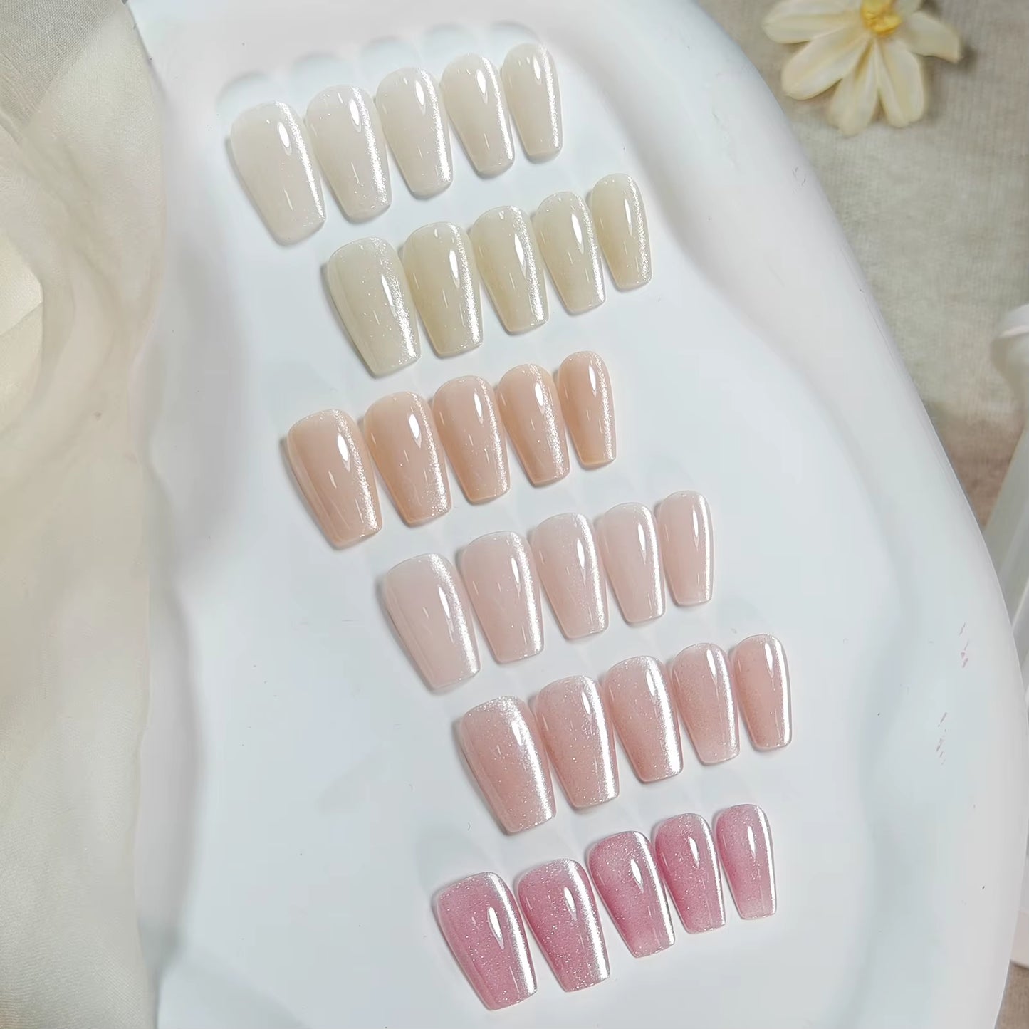 6PCS Pink Ocean Cat Nail Gel Polish Set with Magnet Stick Jelly Holographics Magnetic Nail Kit Salon Art Manicure