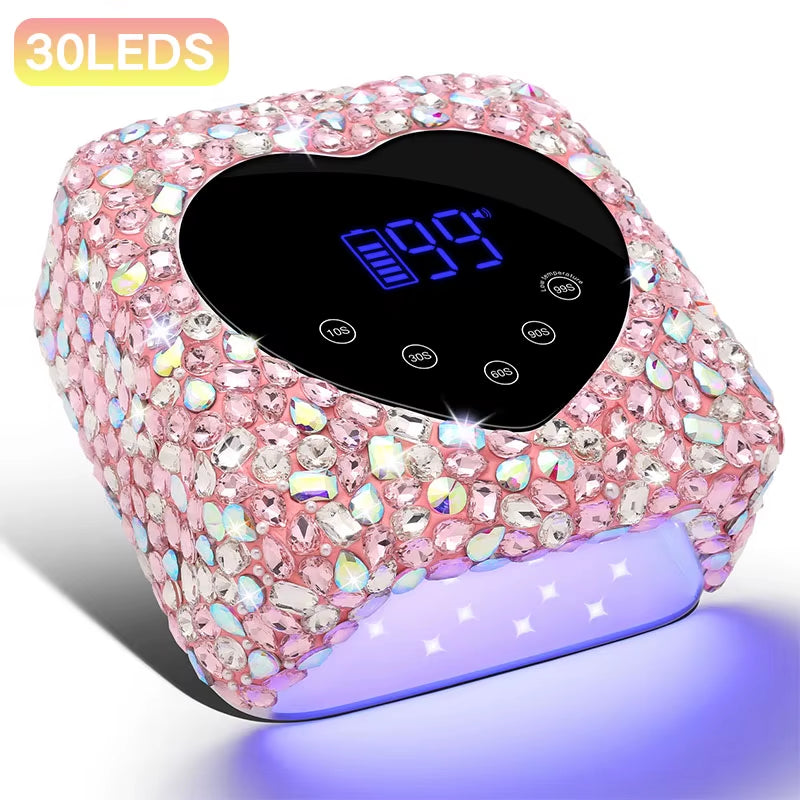 Rechargeable 72W UV LED Nail Lamp for Nails 30LEDS Wireless Gel Polish Curing Lamp with Large Screen Professional Nail Equipment